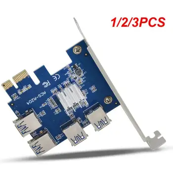 1/2 / 3ШТ Странично Card Pci-e X1 слот за Usb 3.0 Стабилна 4-портов Надеждна съвместимост Бърз пренос на данни Свързване на множество устройства