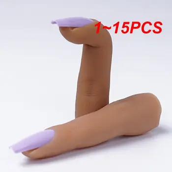 1 ~ 15ШТ Силиконова тренировочная ръка За акрилни нокти С клипс Фалшива Обучение модел на ръка/ пръст Инструменти за нокти-арт Дисплей за нокти