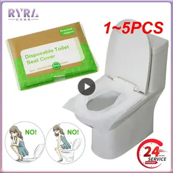 1 ~ 5 бр. опаковки = Еднократна употреба хартиени калъфи за седалки на тоалетни чинии, защитен калъф за тоалетна в къмпинга, за баня на пътуване/къмпинг ZXH