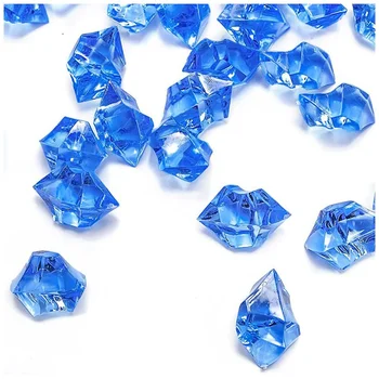 200 броя кубчета лед, диаманти, натрошени пластмасови ледени камъни, акрилни кристали с дебелина от 1 инч, кубчета лед, скъпоценни камъни (royal blue)