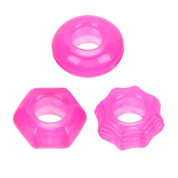 3 бр. комплект желейных пръстени за пенис за мъже, удължаване на пениса, мъжки мастурбатор, медицински секс-играчки за забавяне на еякулацията, възрастна двойка