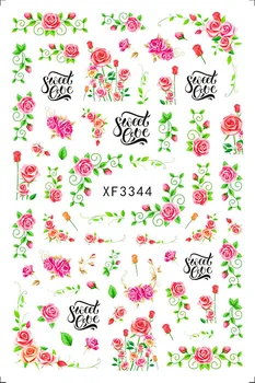 3D Стикери За Нокти Пролетни И Летни Цветя, Листа Дизайн на Самозалепващи се Етикети Роза Сватбена Декорация За Нокти