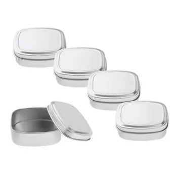 5 парчета от 60 Правоъгълни празни алуминиеви кутии В кашон Portable Mini