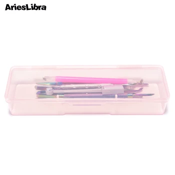 AriesLibra, Розова кутия за съхранение на инструменти за нокти, декорации за нокти, четка, пилочки, контейнер, държач за оборудване за нокти-арт.