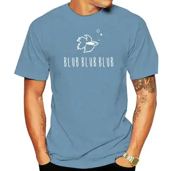 Betta Fish Blub Blub Blub Забавно Сладко Подарък Тениска За Собственика на Домашния Любимец, Памучни Блузи и Тениски За Мъже, Лятна Тениска на Групата за Хип-Хоп