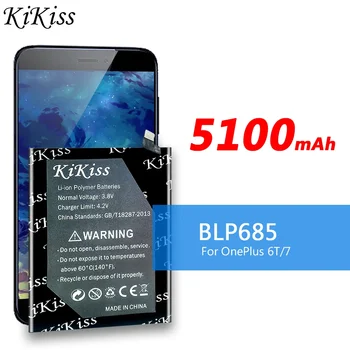 KiKiss 5100 mah BLP685 Батерия за OnePlus 6T/7 One Plus 1 + 6T/7 батерия за телефон с Голям Капацитет на Batterie Bateria 