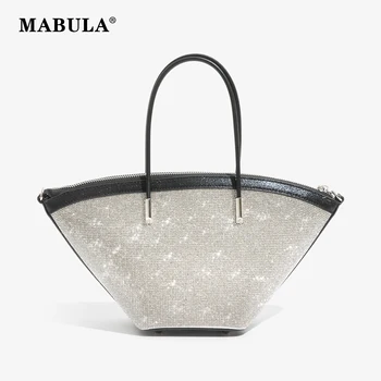 MABULA Модерен, луксозен дизайн, украсен с кристали, чанта-тоут, женствена чанта с горната дръжка, вечерни чанти, портмонета, верига, колан, чанта през рамо