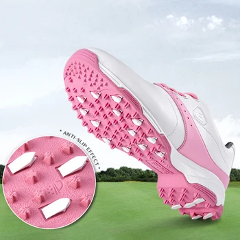 PGM/ Нови обувки за голф, Дамски Водоустойчив обувки от микрофибър, Нескользящие Маратонки на сверхмягкой подметка 골프화