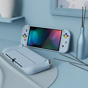 PlayVital ZealProtect синьо небе мек защитен калъф Протектор за Nintendo Switch OLED-дръжки за палеца и капачката на бутона ABXY