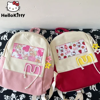 Sanrio Hello Kitty Раници Y2k Студентски Мультяшные Модерен Ученически Чанти, Дамски Корейски Стилни Раници Козметична Чанта През рамо Сладко Чанта