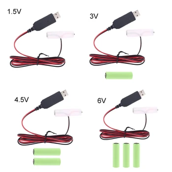 Адаптер за муляжных батерии тип АА, подвижни USB-кабел за захранване, смяна на кабел, от 1 до 4шт батерии тип АА за led играчка дистанционни управления