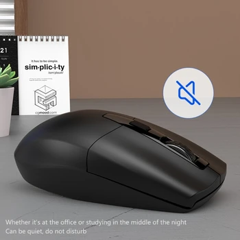 Безжична мишка с USB Type C, акумулаторна с тихо щракване, ергономична мишка с възможност за регулиране на 3DPI, с USB-адаптер за преносими КОМПЮТРИ
