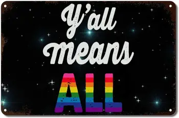 Вие всички Имате в предвид изцяло метална Стенни Знак Rainbow Pride, Метална Знак Напредък Гей-Лесбийски, Стенни Знак За Гей-ЛГБТК В Ретро стил.