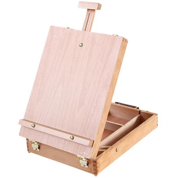 Голям Регулируем дървена маса, Кутия за рисуване, триножник, за художници, за студенти-изкуствоведи и начинаещи