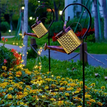 Градинска Слънчева Led лейка, градински фенери с плетива за украса на градината на открито, балкон, в двора, мигаща