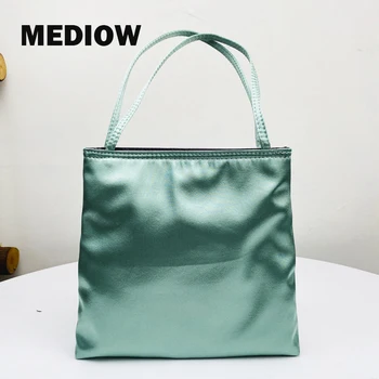 Дамски чанти MEDIOW За жени, луксозни дизайнерски Малка чанта през рамо и портмонета, новост 2023 г., сатен чанта на китката с твърди катарама