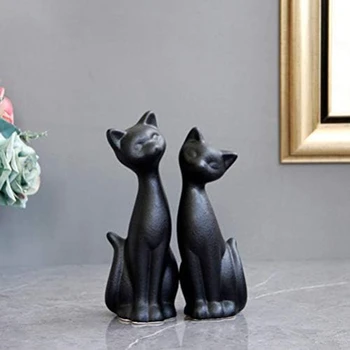 Двойката абстрактни скулптури на животни от Керамика, декоративна Украса на хола Занаяти 2 елемента