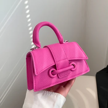 Дизайнерска чанта, мини чанта през рамо за жени, 2023, Нова тенденция в чантата си за телефон, дамски чанта от изкуствена кожа, лятна чанта-месинджър, черен