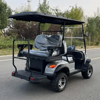 Електрическа количка за голф капацитет 5 kw 60 В, Мултифункционален екскурзия автомобил с мек покрив, 4-местна литиева батерия С товарно отделение