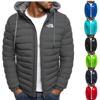 Есенно-зимно мъжко палто оверсайз, дебели палта, улично зимно мъжко топло палто с цип в уличном стил, сако голям размер
