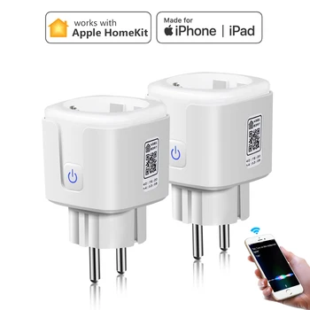 За Apple Home kit 16A умен изход EU Smart Plug Електрически контакт Безжичен таймер Homekit Wi-Fi Превключвател Sir Vioce Control