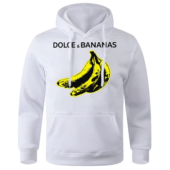 Забавни качулки с принтом Dolce & Banana, мъжки свободна негабаритная риза с качулка, случайни леко спортен начин с качулка, творчески спортен костюм-нов