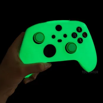 Защитен калъф за геймпада Xbox X series/S Силикон Нажежен Зелен светлинен калъф за аксесоари за джойстика Xbox серия S