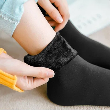 Зимни чорапи плюс вълнени чорапи, мъжки и женски домашни сдвоени чорапи, чорапи със средна дължина, термоноски, зимни чорапи за секс