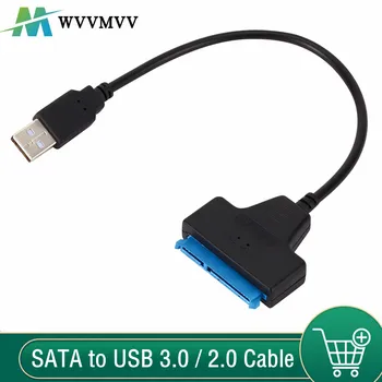 Кабел SATA-USB 3.0/2.0 е Със скорост до 6 Gbit/s за 2,5-Инчов Външен твърд диск, SSD SSD Твърд Диск SATA 3 22-Пинов Адаптер USB 3.0-Sata III Кабел
