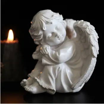 Качествена уникална Молитва Малък Ангел, Мирна молитва, Градински фигури, Изделия от смола, Статуята на Крилата на Ангела, Настолни украса