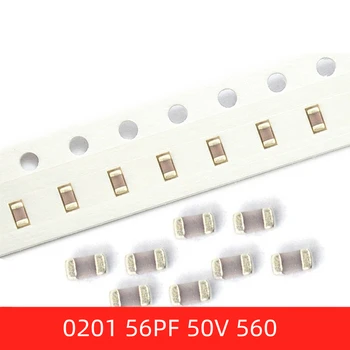 керамични кондензатори 100шт SMD 0201 56PF 50V ± 5% 560J КПГ NPO Чип