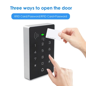 Контрол на Достъпа До Врати Тъчпад Клавиш Парола ID Card Kit 2000 Потребители на RFID Wiegand 26 125 khz Cardreader Контролер за Достъп с Вратата Звънец