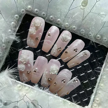 Магическо огледало с розова пеперуда, розово нокти/черните сватбени пирони /пресата за нокти ръчна изработка/