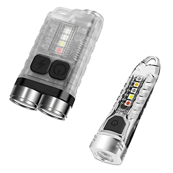 Мини прожектори за ключове V3, акумулаторна светодиодна светкавица USB-C капацитет 900ЛМ със задно магнит, джобен фенер V1 IPX6