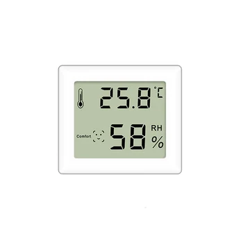 Мини термометър за умен дом в помещение, стенен монтаж сензор за влажност в спалнята, измервателен уред с цифров LCD дисплей