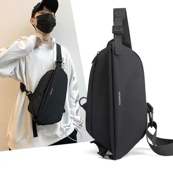 Мъжка чанта-прашка през рамо, нагрудная чанта, пътна спортен туризъм модни и ежедневни мъжки чанти-месинджър, мини-раница, 4 вида употреба