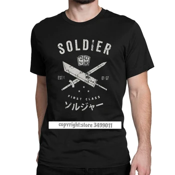 Мъжки t-shirt, Final Fantasy, Тениски Soldier Premium Cotton Tees, Фитнес Облак FF7, видео игра Strife, Shinra Chocobo, Подарък