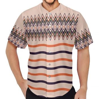 Мъжки ежедневни тениска Polynesia, лятна спортна бейзболна риза с къси ръкави, дишаща бейзболна риза, мъжки ризи с принтом събрание