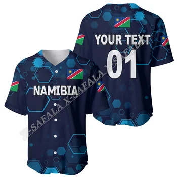 Намибия Ръгби 2023 Африка Франция Света Горещ Подарък Обичай 3D Принт Бейзболна Трикотажная Риза за Мъже за Възрастни С Къс Ръкав Дишаща