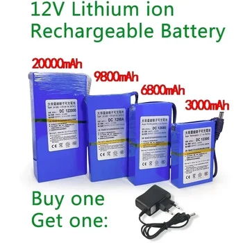 Нова литиево-йонна батерия dc 12 В 3000-20000 ма, ac зарядно с голям капацитет с 4 вида избор капацитет