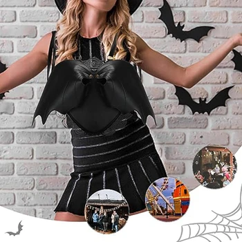 Нова черна раница Angel Demon Прилеп, жена, завързана раница на тема Хелоуин, висококачествена и модерна дамска чанта