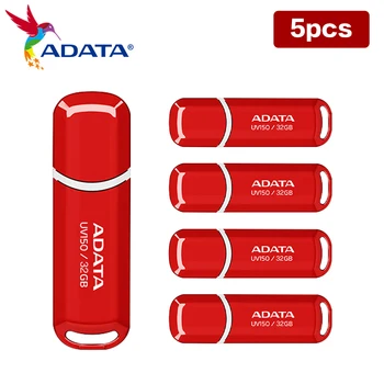 Оригинален флаш памет ADATA USB 3.2 Memoria Pendrive UV150 Red 64 GB 32 GB U-диск високоскоростна флаш-памет на едро за PC