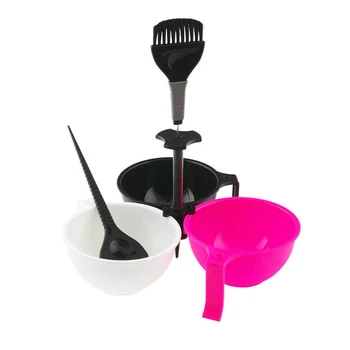 пластмасов комплект за оцветяване на салон за фризьорски салон с 3 чашами за смесване на бои, комплект инструменти за оцветяване на бои