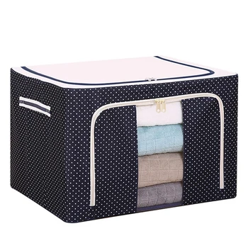 Плат Голяма Стоманена Кутия за съхранение Със Стоманена Рамка Сгъваема Чанта за прозрачни ципове за дрехи
