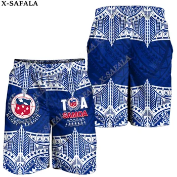Плувни шорти за Самоа полинезийски ръгби Lauhala по поръчка, Летни шорти за плаж, отдих, мъжки плувни панталони, полукомбинезоны-3