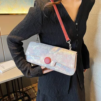 Правоъгълна чанта през рамо за жени 2023 Новости в тенденциите за Модерна чанта под мишниците Дамски чанти и портмонета Проста чанта през рамо