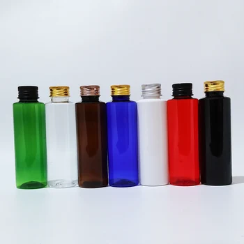 Празна пластмасова бутилка с обем от 100 МЛ, с черен / златен алуминиева винт на капака, бутилка висококачествена козметична течност, бутилка масаж с етерични масла