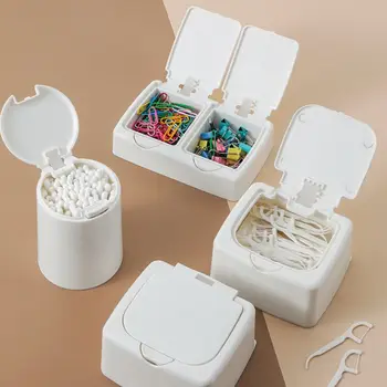 Пыленепроницаемый С плъзгащ се капак Държач за памучни тампони Кутия за съхранение на козметични вата Опаковка клечки за зъби Настолен Органайзер