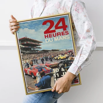 Редки Реколта Щампи Super Racing Match, 1967 24 Версии на Състезания Heures Du Mans В Памет на Състезания На Стената, Интериор на Стаята За момчета