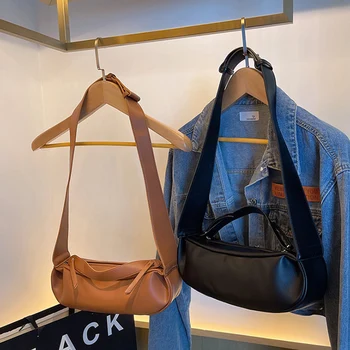 Реколта правоъгълна чанта от мека кожа под мишниците, дамска чанта, есен-зима, новата модерна широка чанта през рамо, чанта през рамо за подмишниците